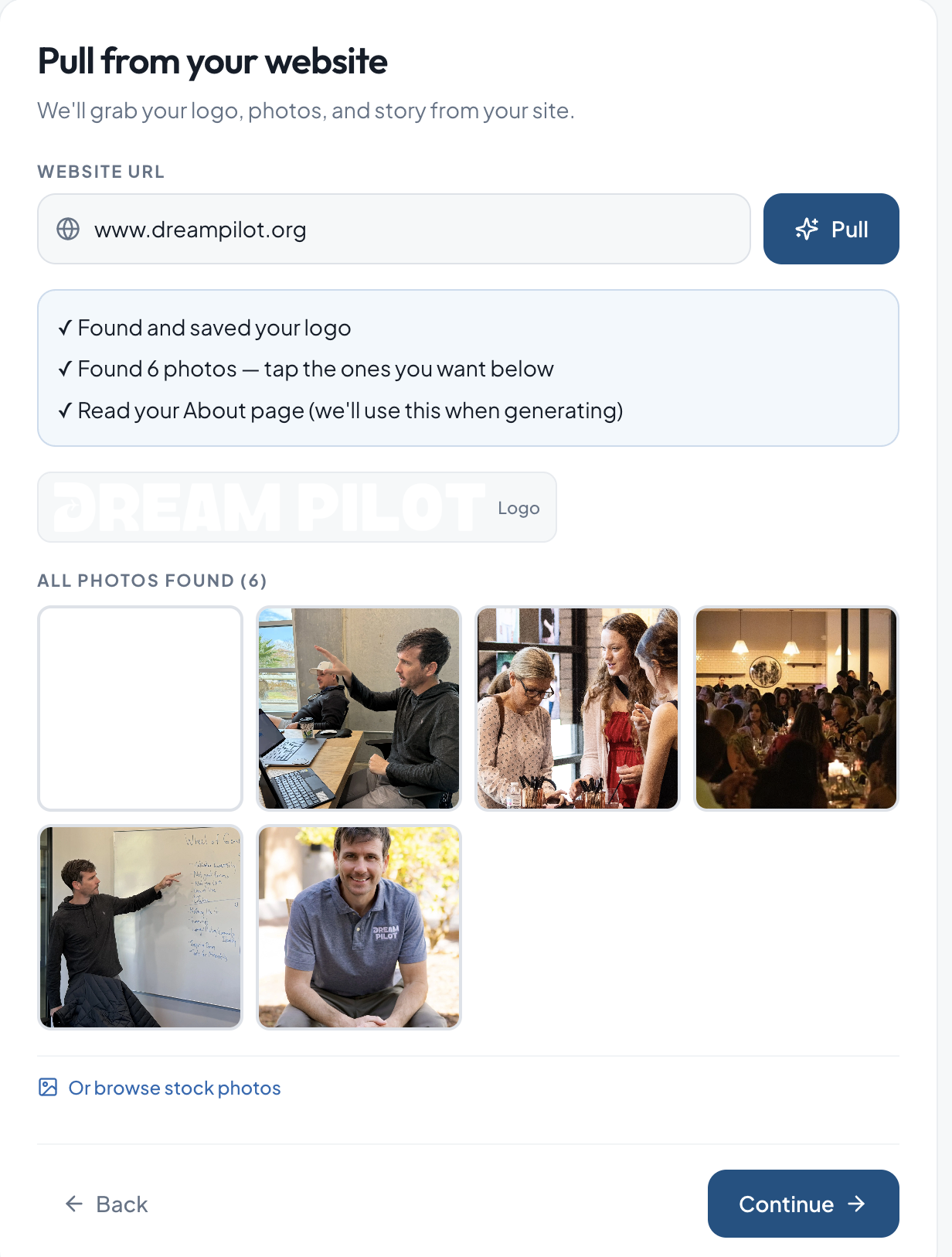 Pull from your website